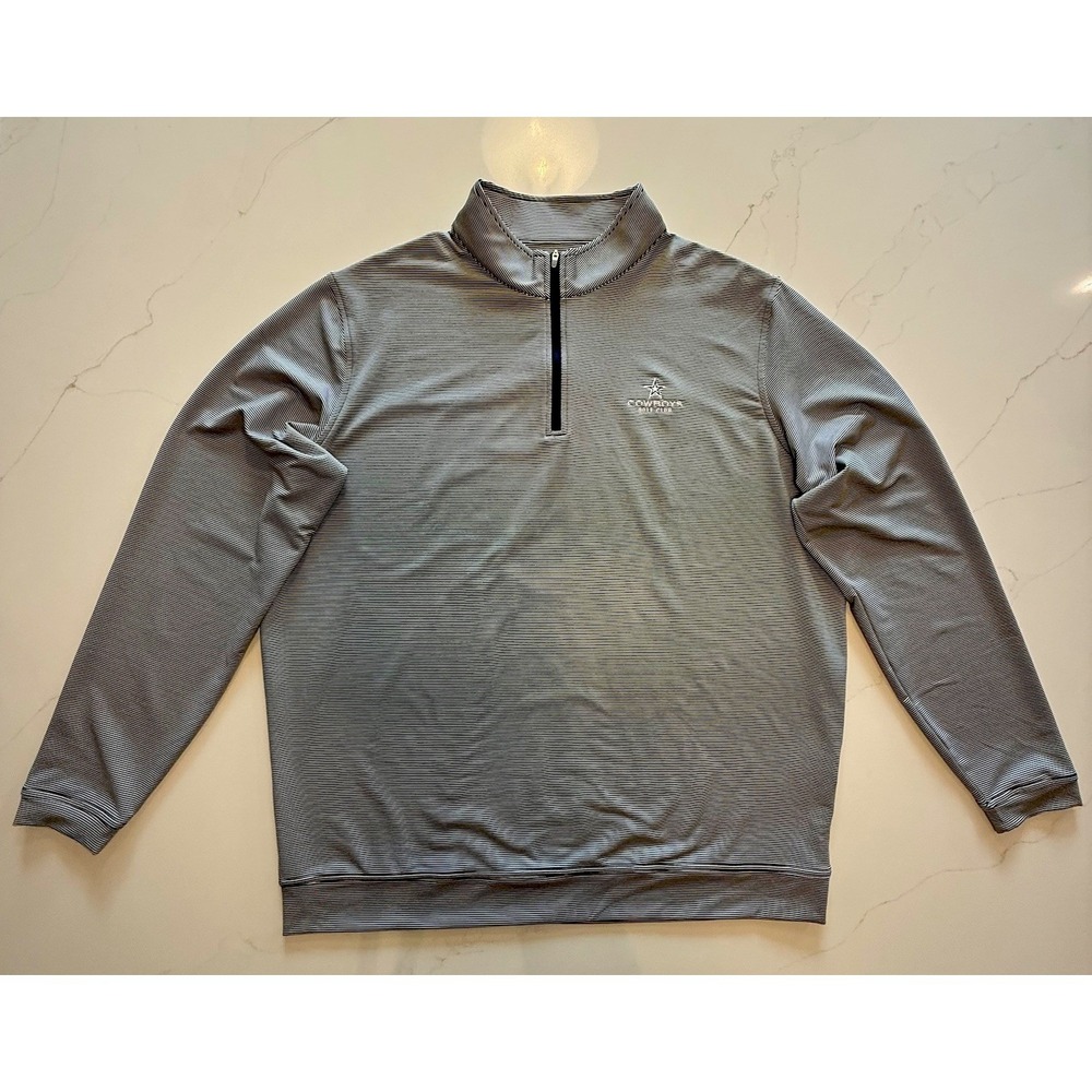 Peter Millar Perth Sugar Stripe 1/4 Zip Dallas Cowboys Golf Club Logo Size XXL